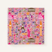 Farbenfrohe Weltmuster Notizblock (Vorderseite)