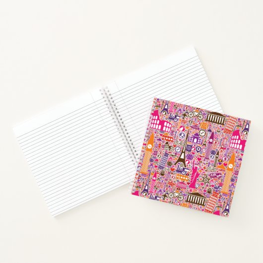 Farbenfrohe Weltmuster Notizblock (Innenseite)