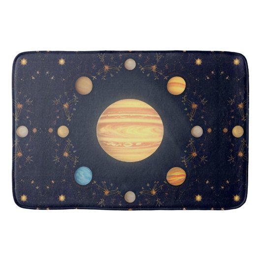Farbenfrohe Weltraumdarstellung Badematte (Vorderseite)
