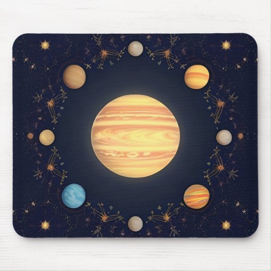 Farbenfrohe Weltraumdarstellung Mousepad (Vorne)