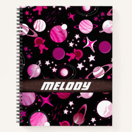 farbenfrohe Weltraumplaneten, Galaxie-Sternenmuste Notizblock