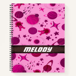 farbenfrohe Weltraumplaneten, Galaxie-Sternenmuste Notizblock