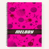 farbenfrohe Weltraumplaneten, Galaxie-Sternenmuste Notizblock (Vorderseite)