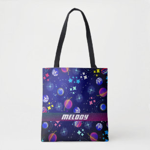 farbenfrohe Weltraumplaneten, Galaxie-Sternenmuste Tasche