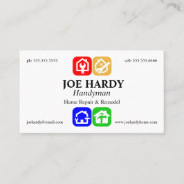 Farbenfrohe Werkzeuge und Zuhause AN-Builder Visitenkarte