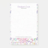 Farbenfrohe Werte für Herz und Textmuster Post-it Klebezettel (Vorderseite)