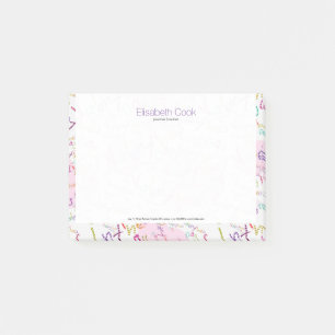 Farbenfrohe Werte für Herz und Textmuster Post-it Klebezettel