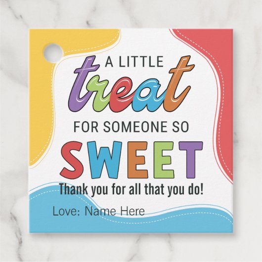 Farbenfrohe Wertschätzung Danke für den Sweet Jone Geschenkanhänger (Vorderseite)