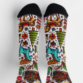 Farbenfrohe Western Muster Weihnachten Socken (Oben)