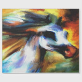 Farbenfrohe Western-Performance-Pferd Geschenkpapier (Flach)