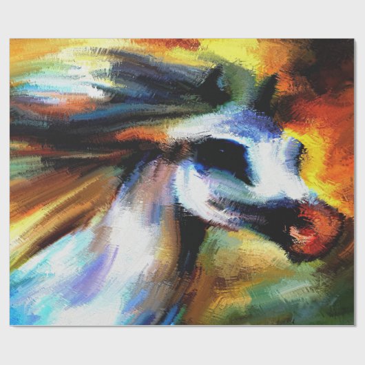 Farbenfrohe Western-Performance-Pferd Geschenkpapier (Flach)