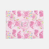 Farbenfrohe Whale-Monogramm-Muster Fleecedecke (Vorderseite (Horizontal))