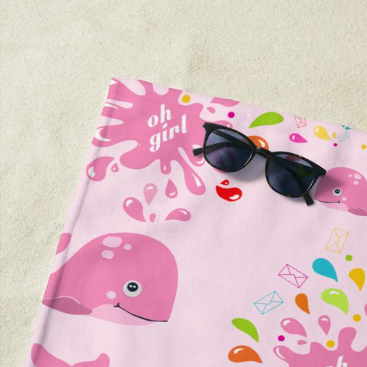 Farbenfrohe Whale-Monogramm-Muster Strandtuch (Beispiel)