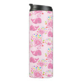 Farbenfrohe Whale-Monogramm-Muster Thermosbecher (Nach rechts gedreht)