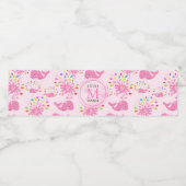 Farbenfrohe Whale-Monogramm-Muster Wasserflaschenetikett (Einzelnes Label)