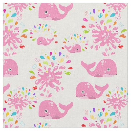 Farbenfrohe Whale-Muster Stoff (Nahaufnahme)