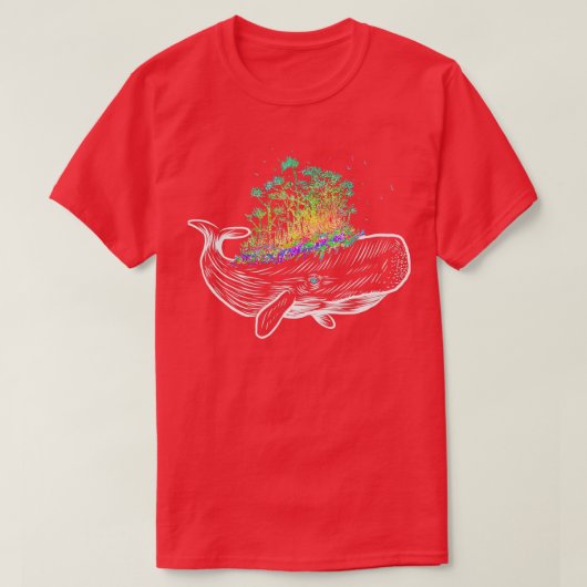 Farbenfrohe Whalinsel Regenbogenwälder Kunst T-Shirt (Design vorne)