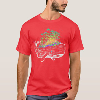 Farbenfrohe Whalinsel Regenbogenwälder Kunst T-Shirt