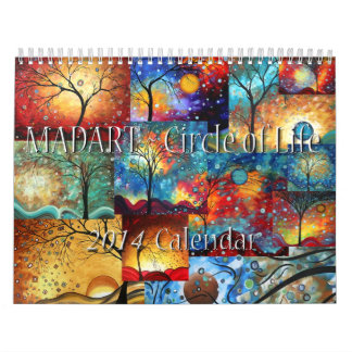 Farbenfrohe Whimsical 2014 Kalender Schöne Kunst