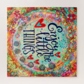 Farbenfrohe Whimsical BoHo Genießen Sie die Kleine Puzzle (Horizontal)