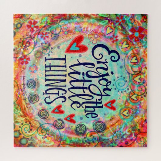 Farbenfrohe Whimsical BoHo Genießen Sie die Kleine Puzzle (Horizontal)