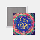 Farbenfrohe Whimsical Boho Kleine Dinge Inspirivit Magnet (Vorderseite/Rückseite)