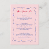 Farbenfrohe Whimsical Border & Script Hochzeitsdet Begleitkarte (Vorderseite)