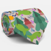 Farbenfrohe Whimsical Forest Fish Nature Krawatte