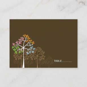 Farbenfrohe Whimsical Four Seasons Tree Wedding Pa Platzkarte
