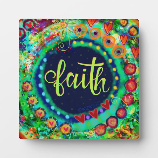 Farbenfrohe Whimsical Fuit Faith Inspirivity easel Fotoplatte (Vorderseite)
