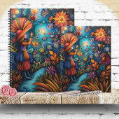 Farbenfrohe Whimsical Girl mit blühenden Blume Planer