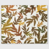 Farbenfrohe Whimsical Herbst Herbst Rustikale Blät Geschenkpapier (Flach)