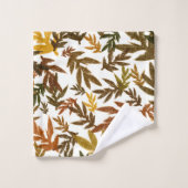 Farbenfrohe Whimsical Herbst Rustikale Blätter Badhandtuch Set (Waschlappen)