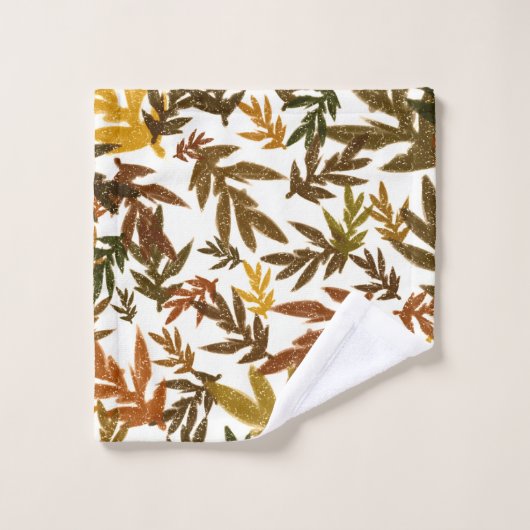 Farbenfrohe Whimsical Herbst Rustikale Blätter Badhandtuch Set (Waschlappen)