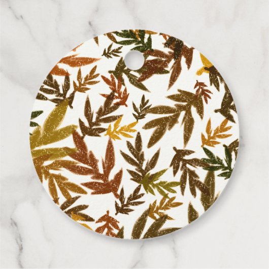 Farbenfrohe Whimsical Herbst Rustikale Blätter Geschenkanhänger (Rückseite)