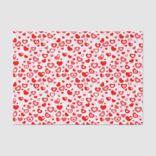 Farbenfrohe Whimsical kleine Herzen Rot Rosa Weiß Seidenpapier