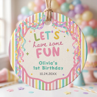 Farbenfrohe Whimsical Mädchen Geburtstags Favor Ta Geschenkanhänger