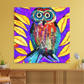 Farbenfrohe Whimsical Mosaikkunst Leinwanddruck (Insitu (Wohnzimmer))