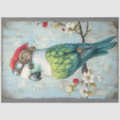 Farbenfrohe Whimsical Punk Bird Parrot J9L Decoupa Seidenpapier (Vorderseite)