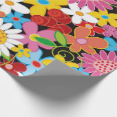 Farbenfrohe Whimsical Spring Flowers Garden Chic N Geschenkpapier (Ecke)