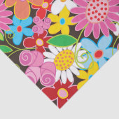 Farbenfrohe Whimsical Spring Flowers Garden Chic N Seidenpapier (Detail)