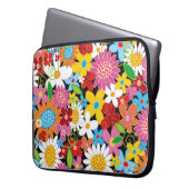Farbenfrohe Whimsical Spring Flowers Garden Giro Laptopschutzhülle (Vorderseite Links)