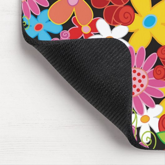 Farbenfrohe Whimsical Spring Flowers Garden Giro Mousepad (Ecke)