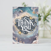 Farbenfrohe Whimsical Stars Celestial Dankeskarte (Stehend Vorderseite)