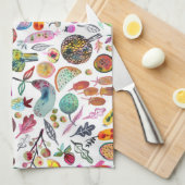Farbenfrohe Whimsical Watercolor Veggies Geschirrtuch (Viertel Falte)