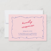 Farbenfrohe whimsical Wavy Border & Script Wedding RSVP Karte (Vorderseite)