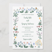 Farbenfrohe Whimsikale Blume Hochzeit Einladung (Vorderseite)