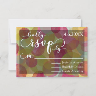 Farbenfrohe Whimsikel White Wedding RSVP Karte