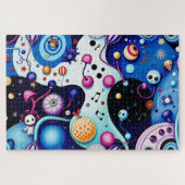 Farbenfrohe Whimsikkreaturen Puzzle - Fun Fantasy (Horizontal)