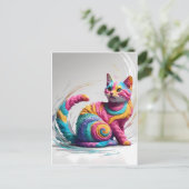 Farbenfrohe Whimsischer Regenbogen Kunst Postkarte (Stehend Vorderseite)